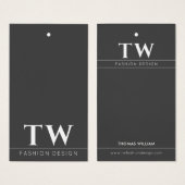 Fashion Designer Black Hang Tag (Vorne & Hinten)