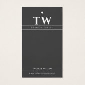 Fashion Designer Black Hang Tag (Rückseite)