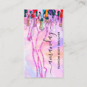 Fashion Designer Logo QR Rose Body Form Tropfen Visitenkarte (Vorderseite)