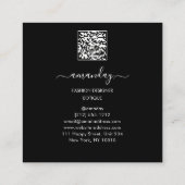 Fashion Designer Shop Dress QRCode Logo Rose Glam Quadratische Visitenkarte (Rückseite)