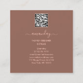 Fashion Designer Shop Dress QRCode Logo Rose Glam Quadratische Visitenkarte (Rückseite)