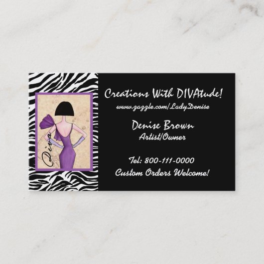 Fashion Diva Business Cards Visitenkarte (Vorderseite)