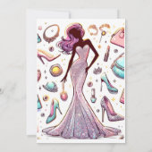 Fashion Diva Geburtstagsparty Einladung (Rückseite)