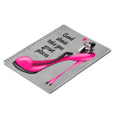 Fashion Diva in Stiletto pink Notizblock (Linke Seite)
