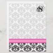 Fashion Diva Pink Raspberry Monogram Damask (Vorne/Hinten)