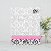 Fashion Diva Pink Raspberry Monogram Damask (Stehend Vorderseite)