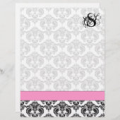 Fashion Diva Pink Raspberry Monogram Damask (Vorne/Hinten)