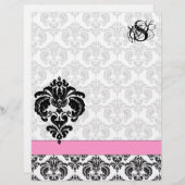 Fashion Diva Pink Raspberry Monogram Damask (Vorne/Hinten)