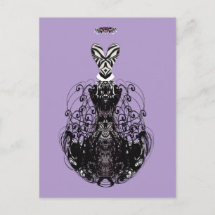 Fashion Diva Retro Vintages Dress Custom Card Colo Postkarte