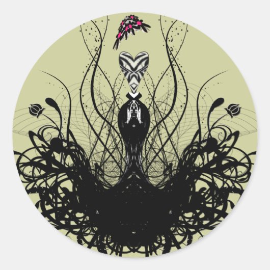 Fashion Diva Runder Aufkleber (Vorderseite)