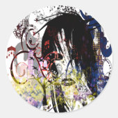 Fashion Diva Swirled Runder Aufkleber (Vorderseite)