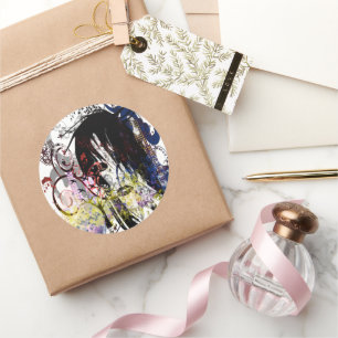 Fashion Diva Swirled Runder Aufkleber