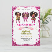 Fashion Doll Birthday party Invitation Einladung (Stehend Vorderseite)