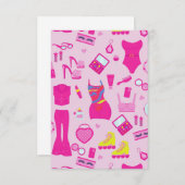 fashion doll clothes vintage 1990s pink einladung (Vorne/Hinten)