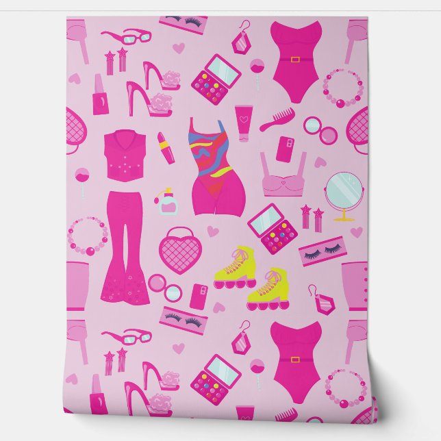 fashion doll clothes vintage 1990s pink  tapete (Abrollen)