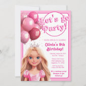 Fashion Doll Princess Birthday Party Einladung (Vorderseite)