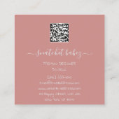 Fashion Dress Blush Logo QR Stylist Boutique Quadratische Visitenkarte (Rückseite)
