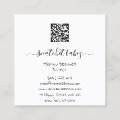 Fashion Dress Gold Schwarz-weißer Logo QR Code Quadratische Visitenkarte (Rückseite)