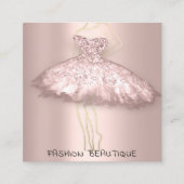 Fashion Dress Rose Blush-Logo QR Code Gehäuse Quadratische Visitenkarte (Vorderseite)