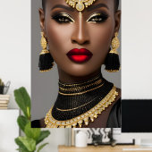 Fashion Exotic African Gold Black Juwelierin Poster (Heimbüro)