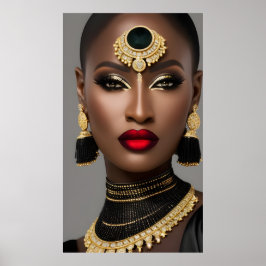Fashion Exotic African Gold Black Juwelierin Poster