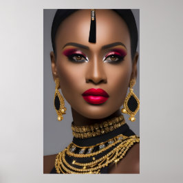 Fashion Exotic African Gold Diamant Black Juwel Poster