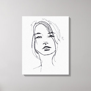 Fashion Face Illustration Leinwanddruck