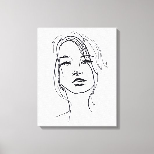 Fashion Face Illustration Leinwanddruck (Vorderseite)