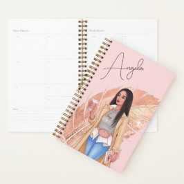 Fashion Fashion Pink Gold Girly Feather Planer