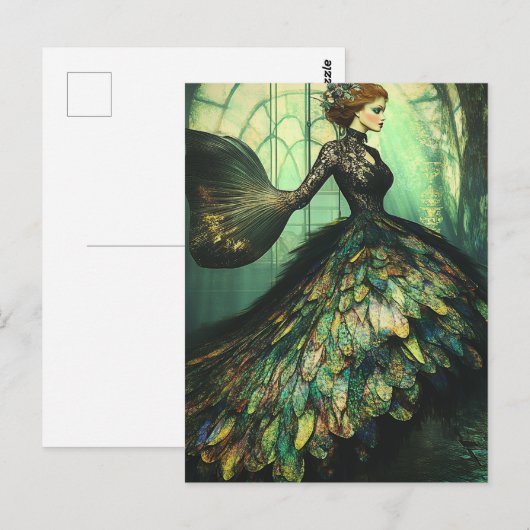 Fashion Fish Scale Dress Postkarte (Vorne/Hinten)