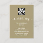 Fashion Floral Green Logo QR Stylist Body Visitenkarte (Rückseite)