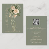 Fashion Floral Logo QR Stylist Boutique Visitenkarte (Vorne/Hinten)