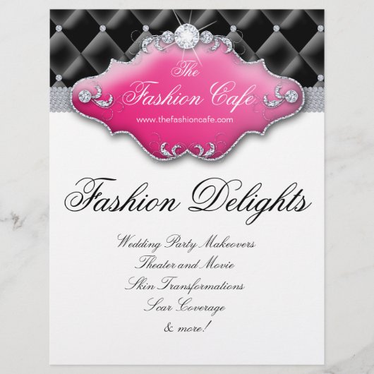 Fashion Flyer Friseur Salon Satin Diamonds Black P (Vorne)
