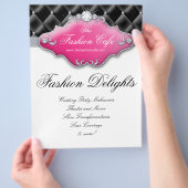 Fashion Flyer Friseur Salon Satin Diamonds Black P (Hand)