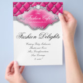 Fashion Flyer Friseur Salon Satin Diamonds Pink (Hand)