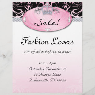 Fashion Flyer Haar Salon Juwelier Crown Pink