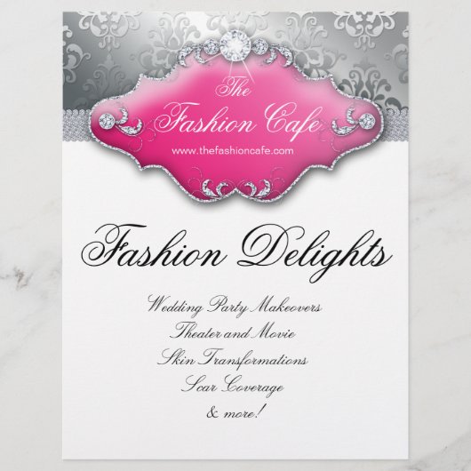 Fashion Flyer Hair Salon Damask Diamonds (Vorne)
