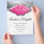 Fashion Flyer Hair Salon Damask Diamonds (Hand)