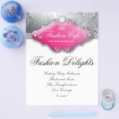 Fashion Flyer Hair Salon Damask Diamonds (Einzeln)