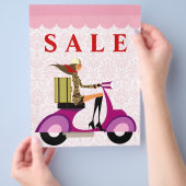 Fashion Flyer Scooter Woman Pink Damask (Hand)