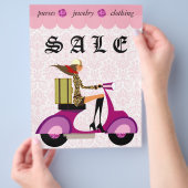 Fashion Flyer Scooter Woman Pink Damask 2 (Hand)