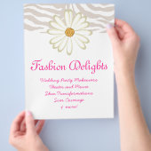 Fashion Flyer Zebra Daisy Blume Salon Boutique (Hand)