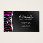 Fashion Gift Card Nagelsalon Zebra Glitzer Rosa (Rückseite)