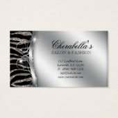 Fashion Gift Card Nagelsalon Zebra Glitzer Silver (Rückseite)