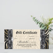 Fashion Gift Certificate Zebra Lace Gold Creme (Stehend Vorderseite)