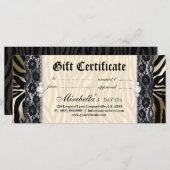 Fashion Gift Certificate Zebra Lace Gold Creme (Vorne/Hinten)