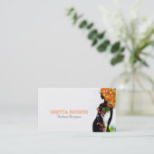 Fashion Gir farbenfrohe Blume Visitenkarte (Stehend Vorderseite)