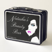 Fashion Girl Black Pink Bar Metal Box Metall Brotdose (Rückseite)