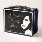 Fashion Girl Black Pink Bar Metal Box Metall Brotdose (Vorderseite)