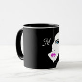 Fashion Girl Black Pink Blue Tasse (Vorderseite Links)